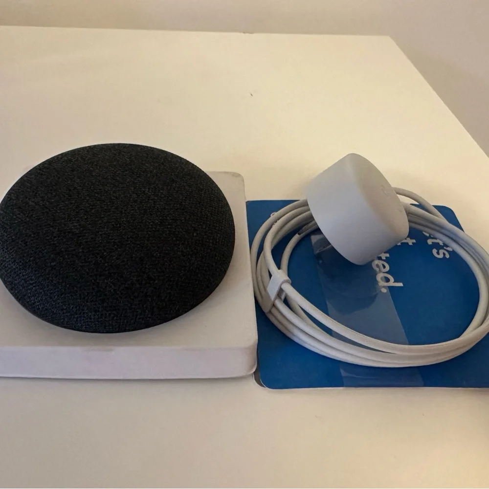 Google Home Mini in Charcoal with White Adapter